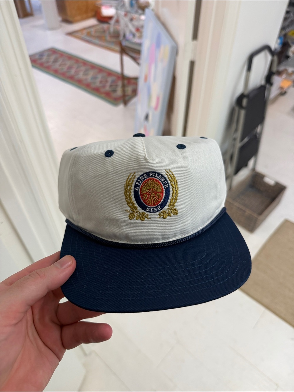 Classic Two-Tone Baseball Cap with Miller Lite Embroidered Crest